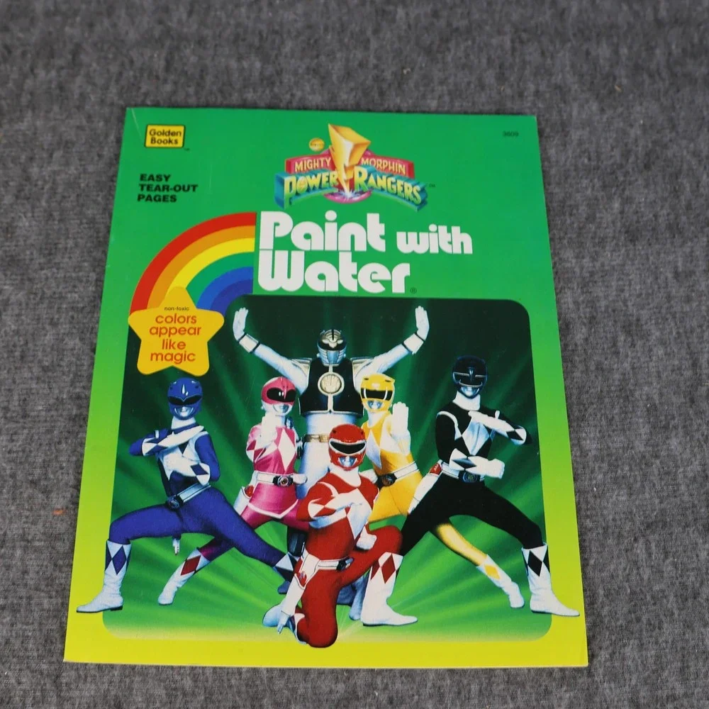 Vintage Mighty Morphin Power Rangers Paint With Water Golden PB Green 1995 USA